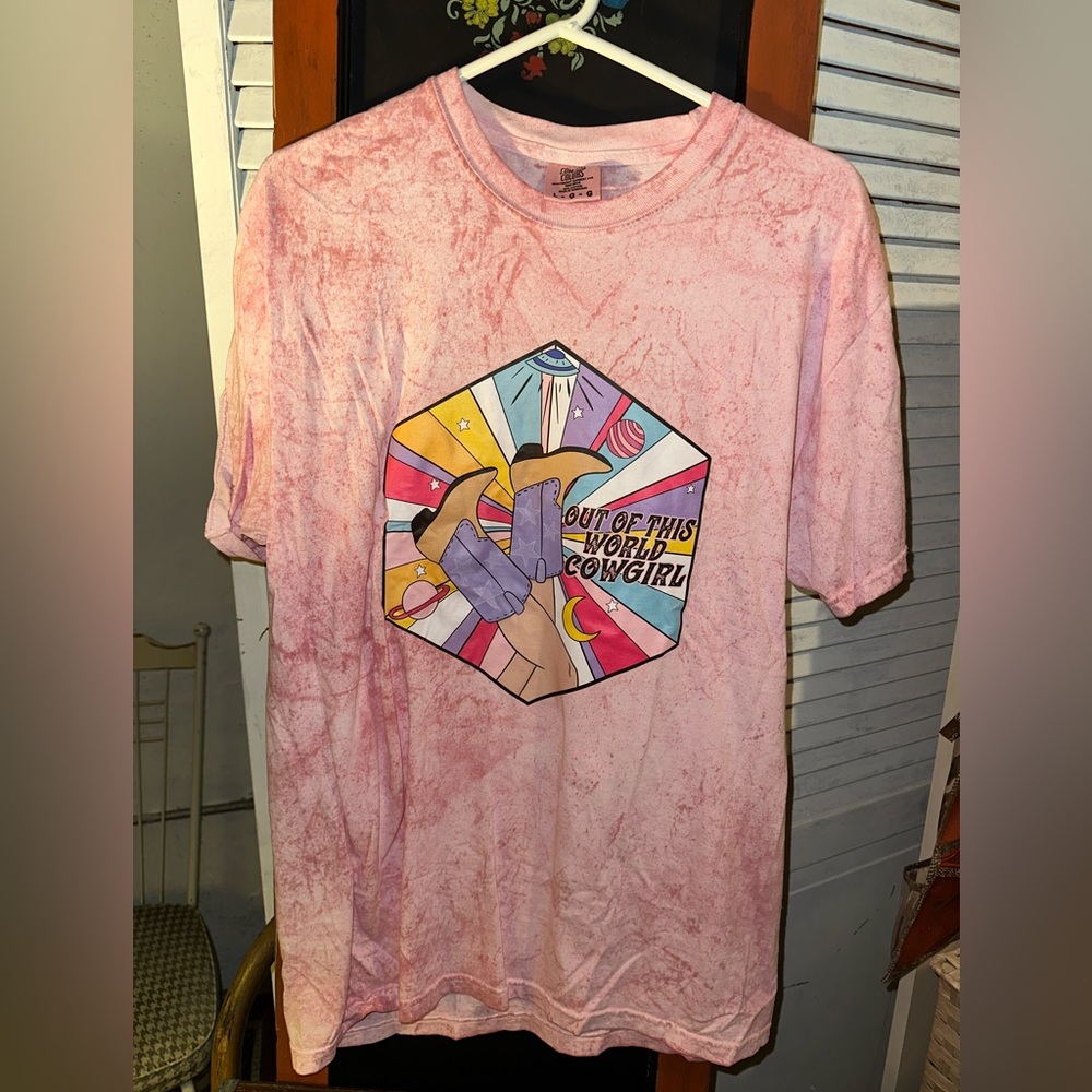 Distressed cowgirl graphic tee